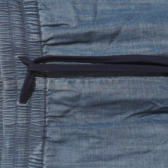 Catherine Blue Chambray Cotton Slim Leg Tuxedo Pant Size Small 28 - Picture 3 of 7